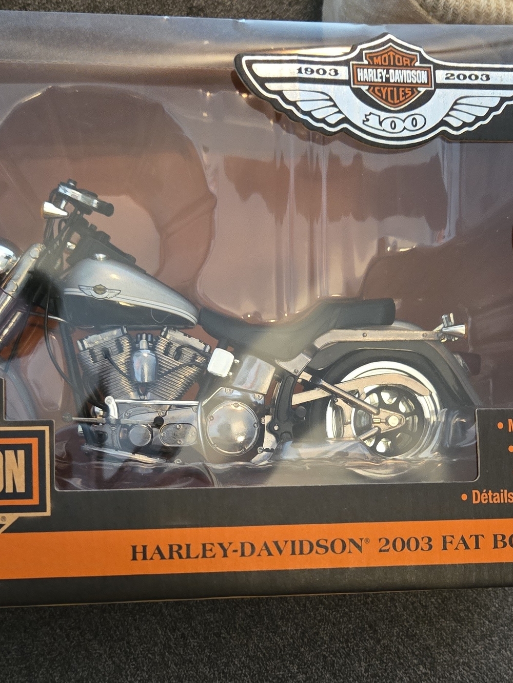 Harley-Davidson Silver 2003 Fat Boy Collectible Model